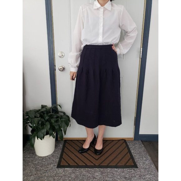 80s Wool‎ A Line Skirt - Picture 1 of 4